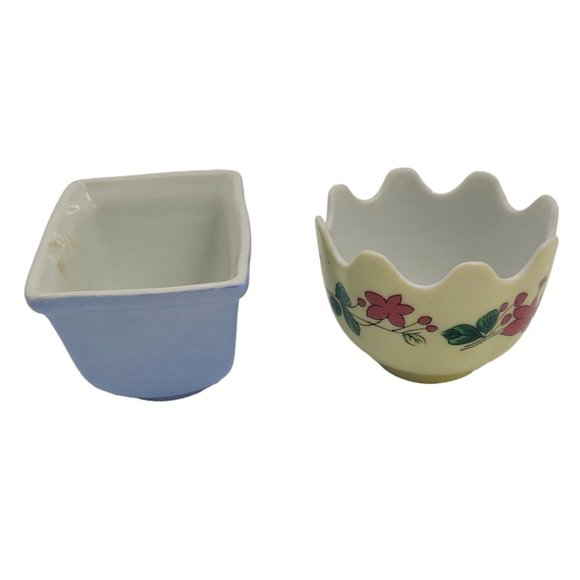 Vintage Lillian Vernon Small Bird and Flower Trinket Dish Bowls Original Box - Picture 2 of 13